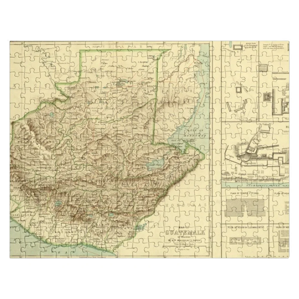 

Vintage Guatemala Map (1883) Jigsaw Puzzle Woodens For Adults Diorama Accessories Puzzle