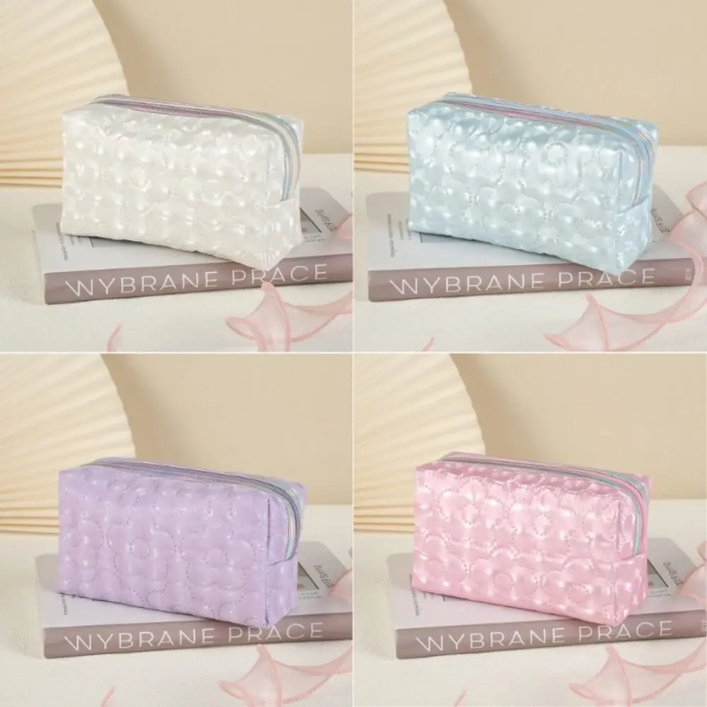 Portable Handbags Cosmetic Pouch Flower Design Large Capacity Toiletry Bag Zipper Travel Storage Bags Outdoor