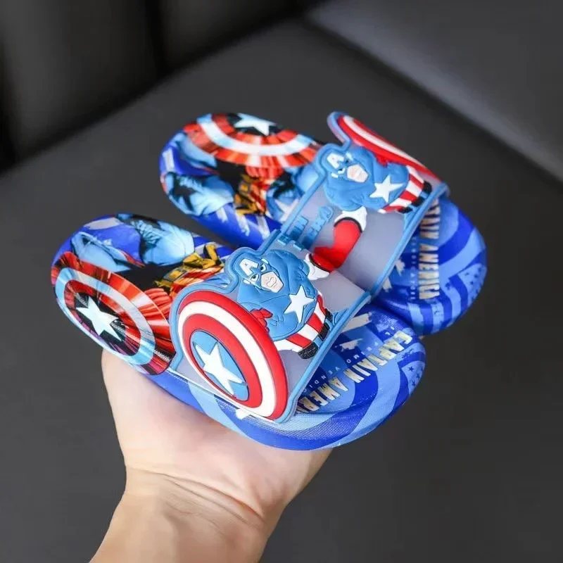 New Summer Slippers Baby Boys Cartoon Sofia Spiderman Captain America Kids Girls Children Flip Flops Indoor Toddler Beach Shoes