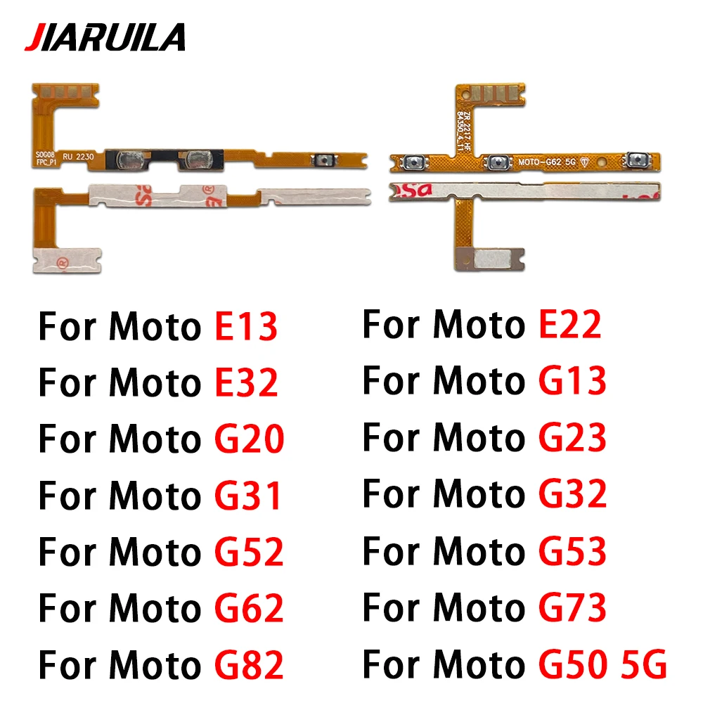 For Moto E13 E22 E32 G13 G20 G23 G31 G32 G50 5G G52 G53 G62 G73 G82 Power On Off Button Volume Switch Key Control Flex Cable