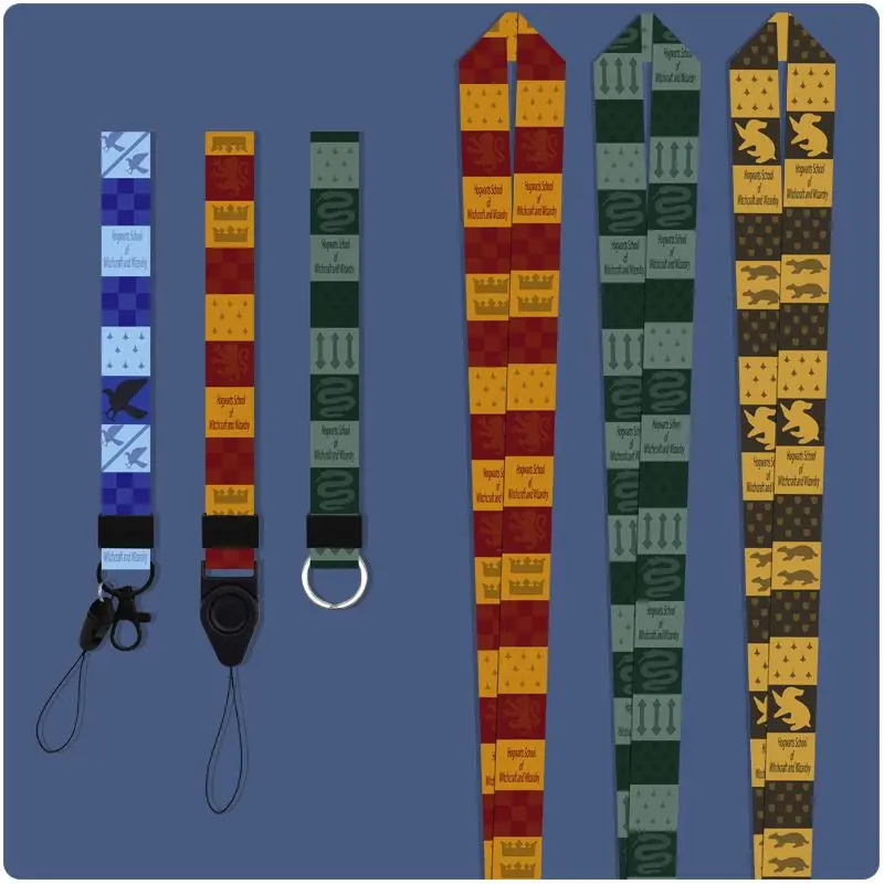 Cordón largo y corto de Harry Potter, correa para teléfono, muñeca o cuello, llavero para tarjeta de identificación, unidad USB y tarjetero