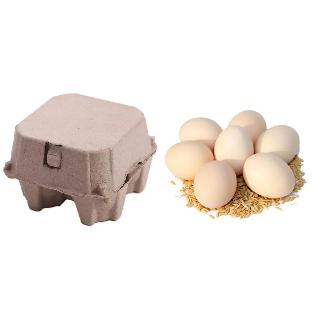 

10Pcs Creative 4 Grids Paper Pulp Egg Cartons Space Saving Stackable Chicken Eggs Tray Reusable Egg Containers Refrigerator