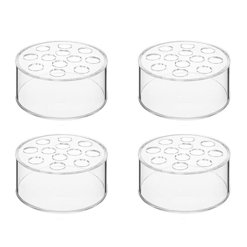 4 Pack Acrylic Flower Vase Round, Clear Vase, Flower Vases For Centerpieces, Floral Low Vases For Dining Table Reception