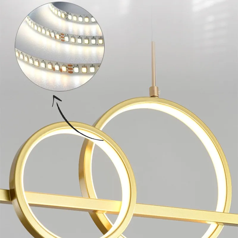 Modern black gold chandelier Minimalist Led spotlight with Remote Control  Kitchen Table Dining Room Office kitchen island Light