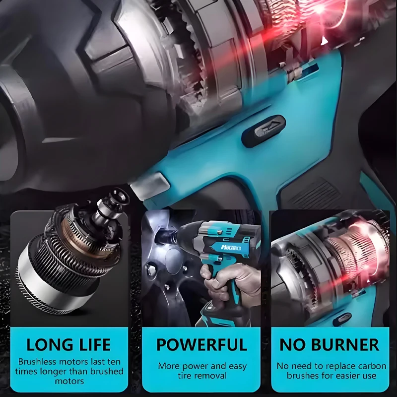 

Makita DTW700 1000N.M Torque Brushless Electric Impact Wrench Cordless Electric Drill 1/2" Wrench Power Tools For 18V Battery