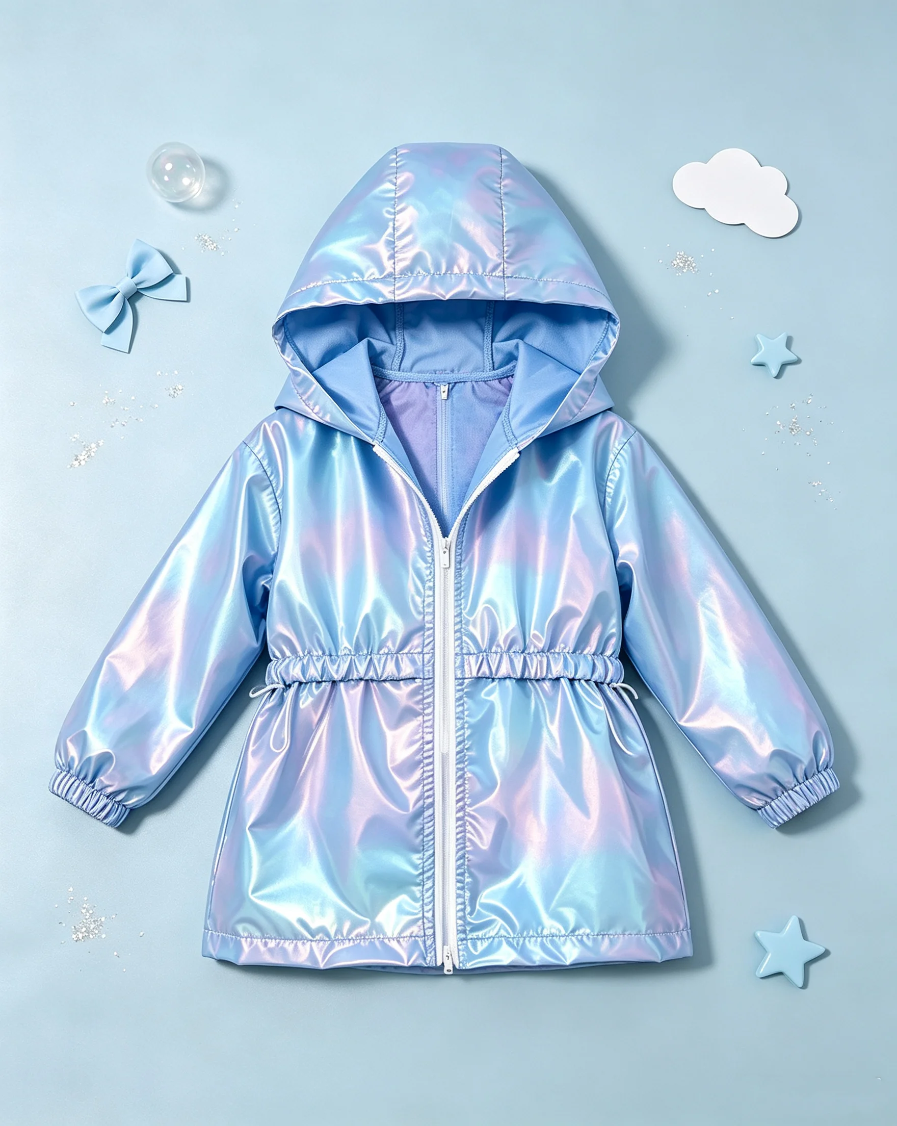 Children's Hooded Long-Sleeved Jacket Summer Casual Fashion Comfortable Thin Zipper Gradient Color Sunscreen Casual Wear