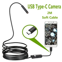 7.0mm Usb endoskop uzatma kablosu muayene kamera Borescope su geçirmez boru hattı onarım hortum endoskoplar için cep telefonu tip C