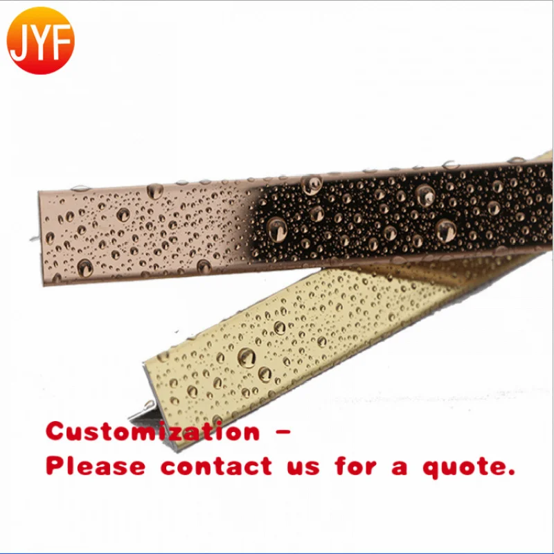 custom.ZZ0602 Cheap Price 304 Shape 8X4 Pvd Color  Coated Solid Furniture Stainless Steel Tile Trim