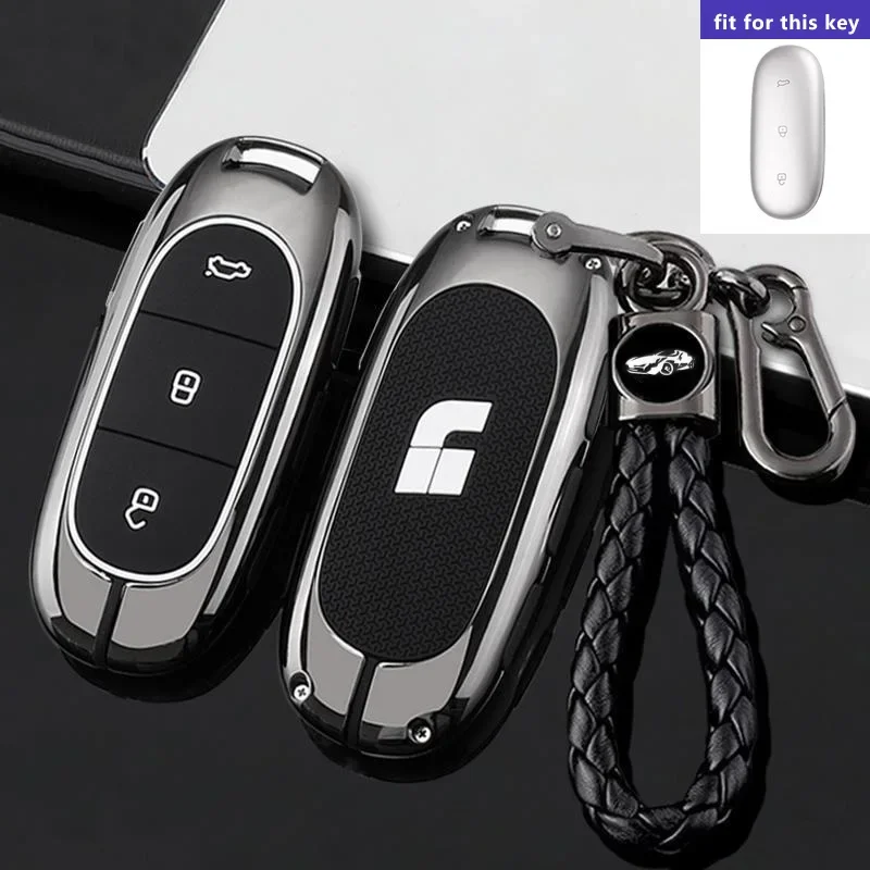 Zinc Alloy Leather Key Case for Lixiang L7 L8 L9 ONE Car Remote Protection Cover Bag Shell Keychain Holder Li Auto Accessories