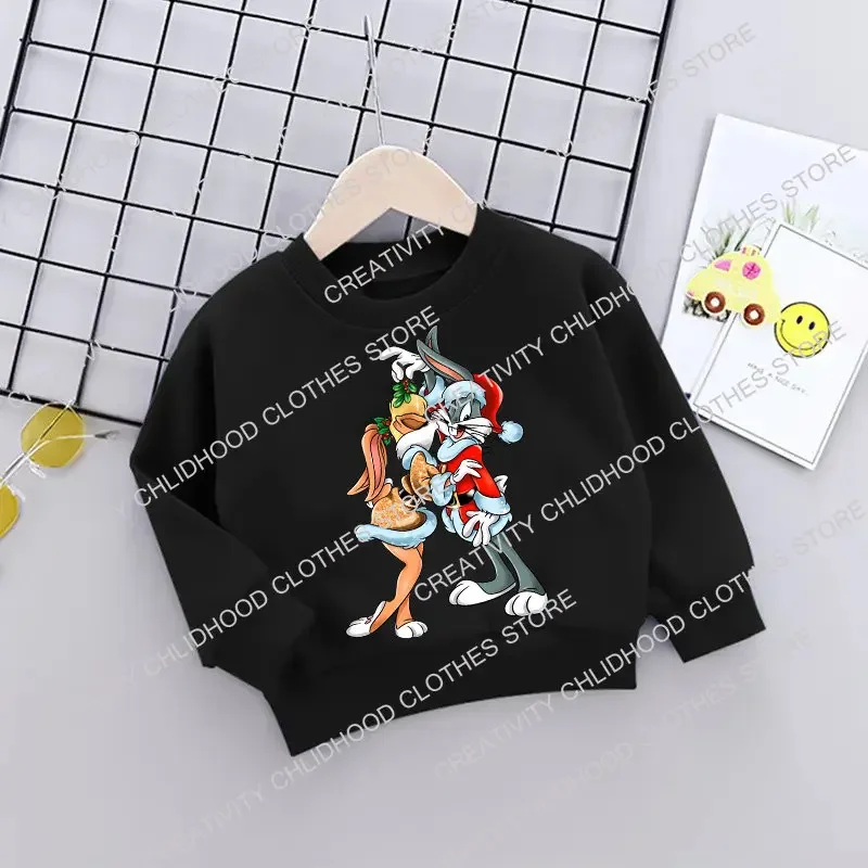 New Mickey Minnie Mouse Christmas Girl Boy Sweatshirts Children Pullover Kawaii Cartoons Hoodies Kid Casual Clothes Fashion Tops