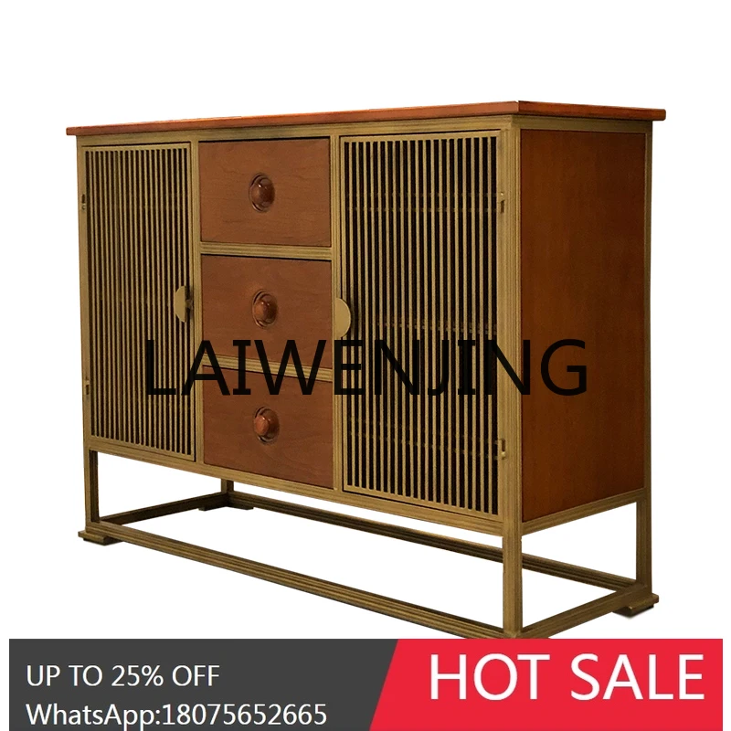 RWJ Metal Decorative Zen National Style Partition Side Cabinet Locker