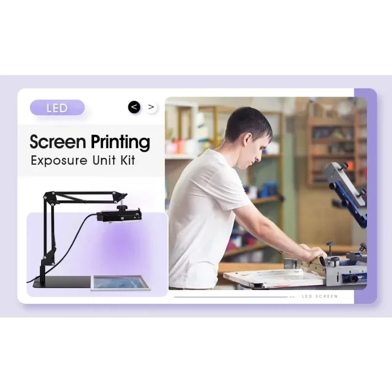50W Light Emitting Diode Exposure Unit Screen Printing UV Screen Printing Lamp with Retractable Adjustable Lamp Stand
