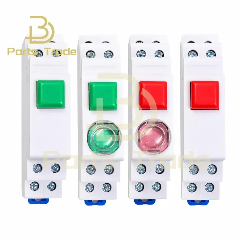 for NP9 GREEN RED 220V 24V Push Button Card Din Rail button switch Reset With Moving Signal Light Led Pushbutton Switch