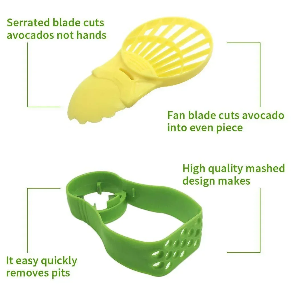 Avocado Slicer Shea Core Fruit Peeler Pulp Separator Plastic Knife Set Kitchen Vegetable Tool Stonego Household Accessories