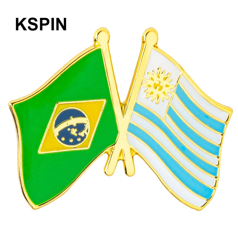 

Uruguay & Brazil Friendship Flag Laple Pin Badge Brooch