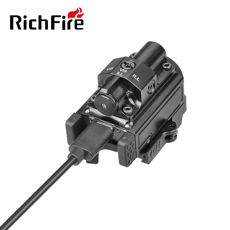 Richfire SFD-067A Powerful Tactical Flashlight 1000LM Rechargeable Weaponlight with Laser Light for Quick Release Rail Mount