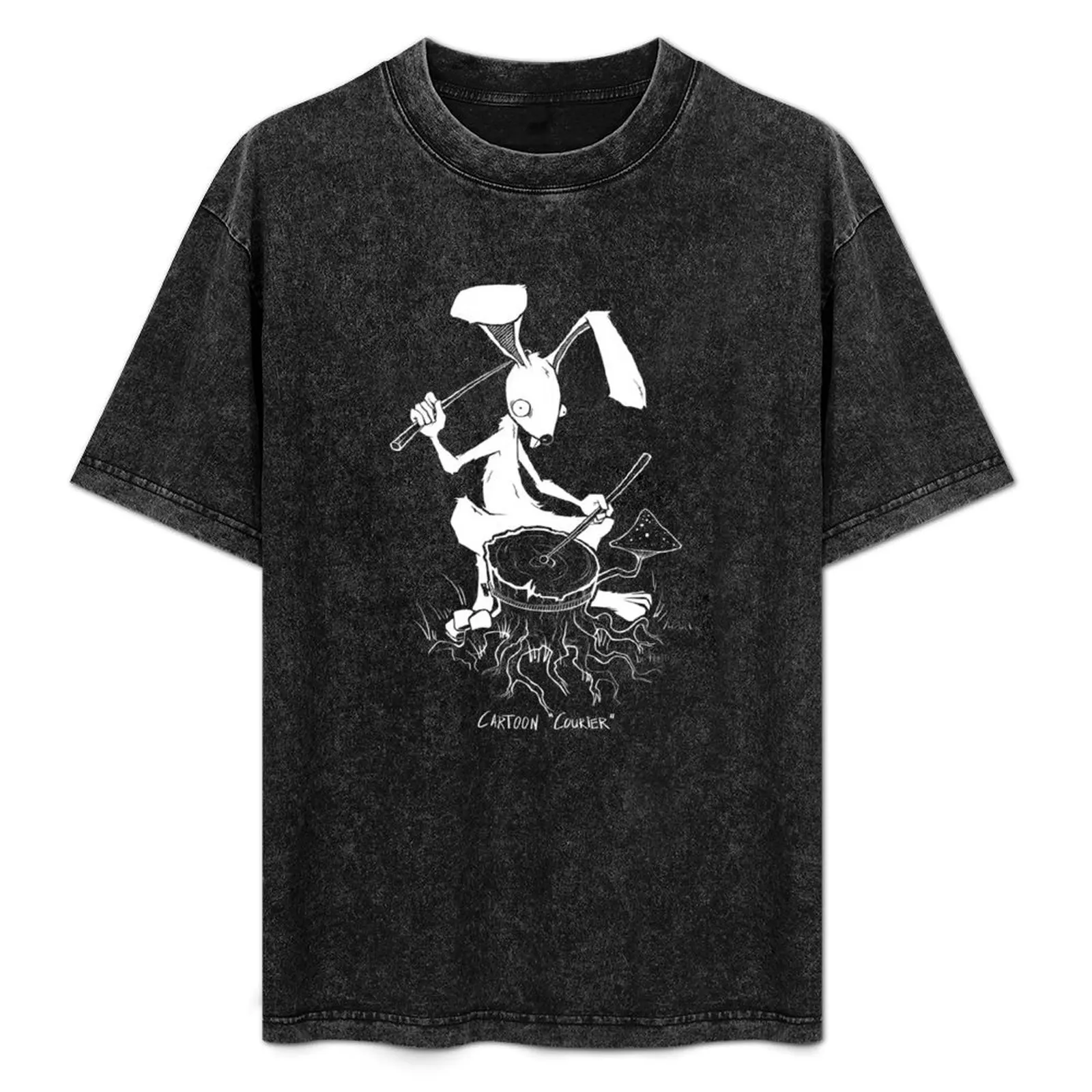 Courier - Rabbit- White Contour T-Shirt Outdoor Sports Lightweight Tee