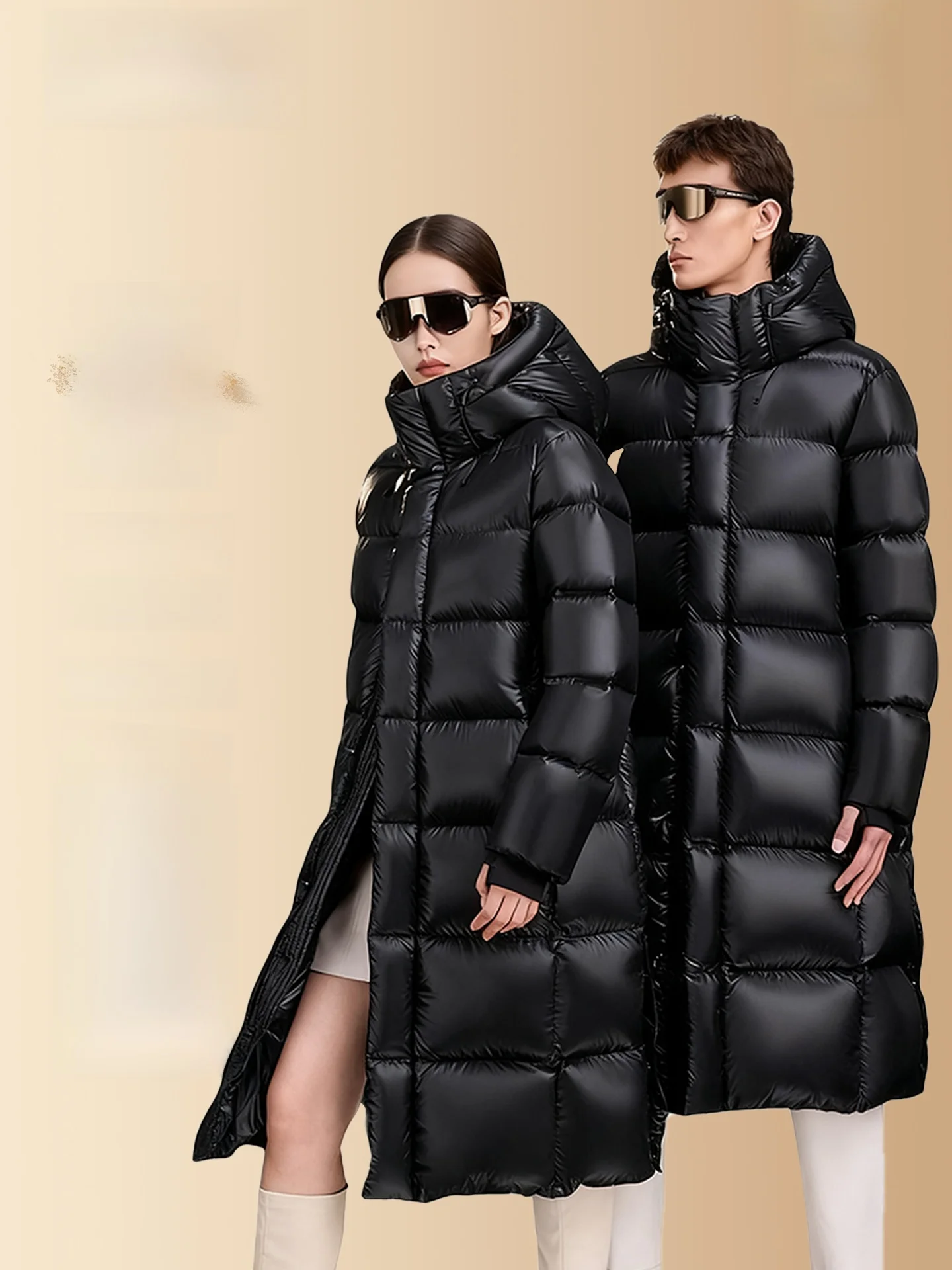 

Wassup Dozen Bla Diamond down Jaet Hooded Long Thi Warm Extreme Cold Outerwear ex Couples Sle Outdoor Polyester F...
