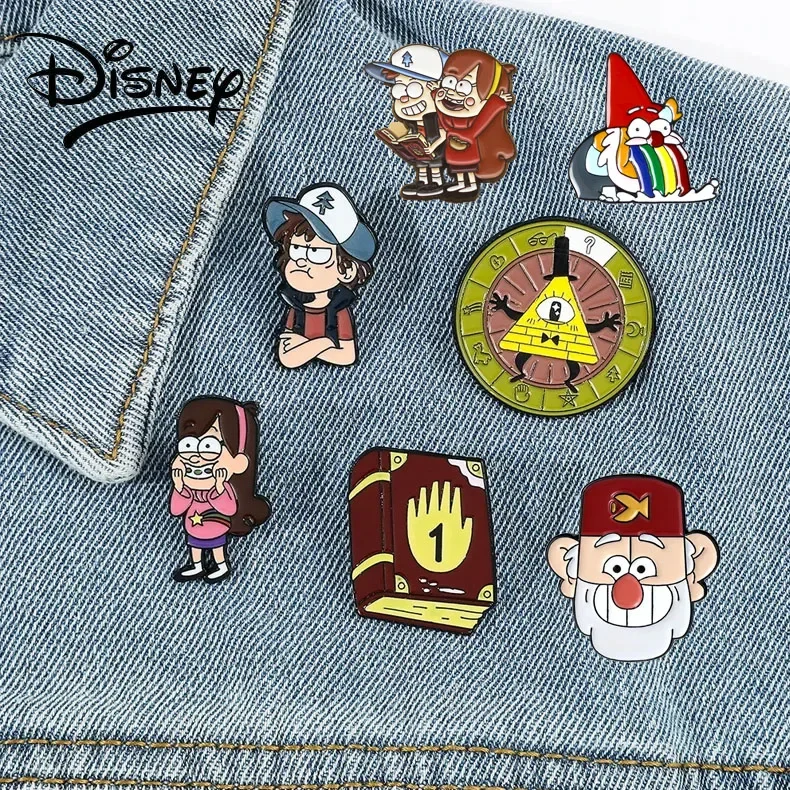 Disney Gravity Falls Brooches Enamel Badges on Backpack Anime Pins for Jeans Clothes Lapel Pin Decoration Halloween  Accessories