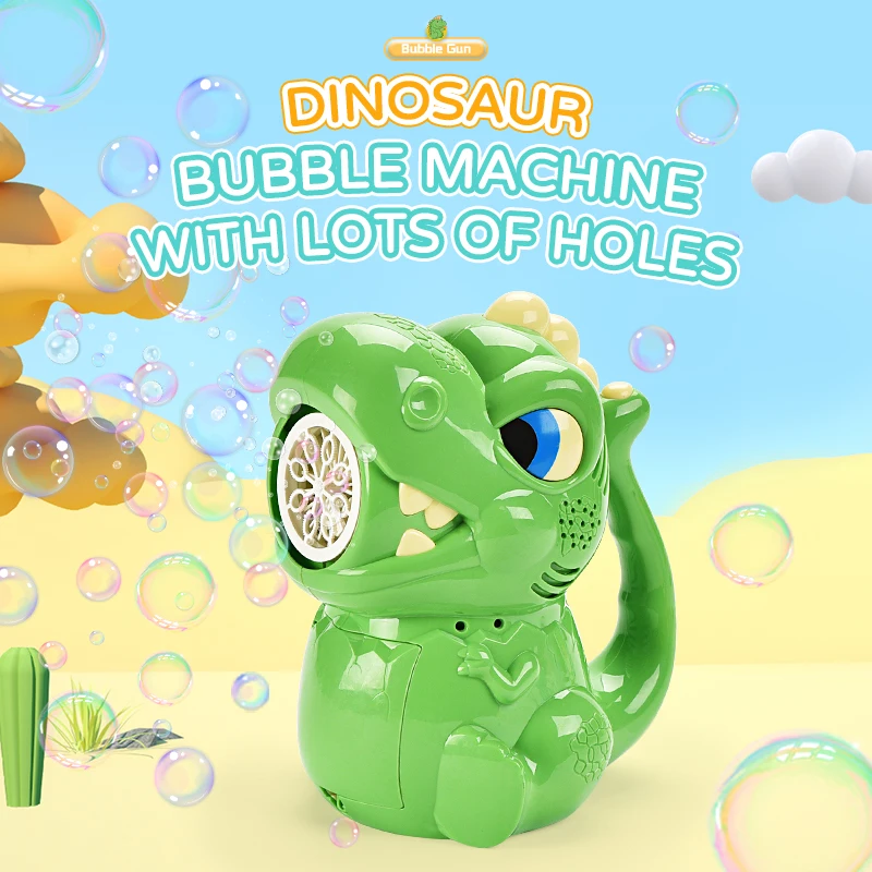 

Dinosaur Electric Bubble Machine - Automatic Gatling-Style Bubble Blaster with Lights, Perfect for Kids' Outdoor Fun and Parties