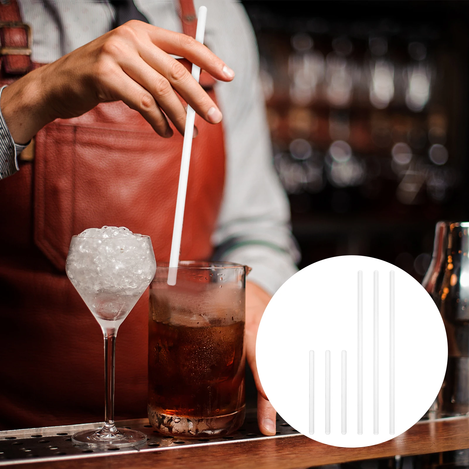 

6Pcs High Quality Heat Resistant Glass Rods for Lab Experiment Scientific Exploration Cocktail Mixing Honey Stirring Rods