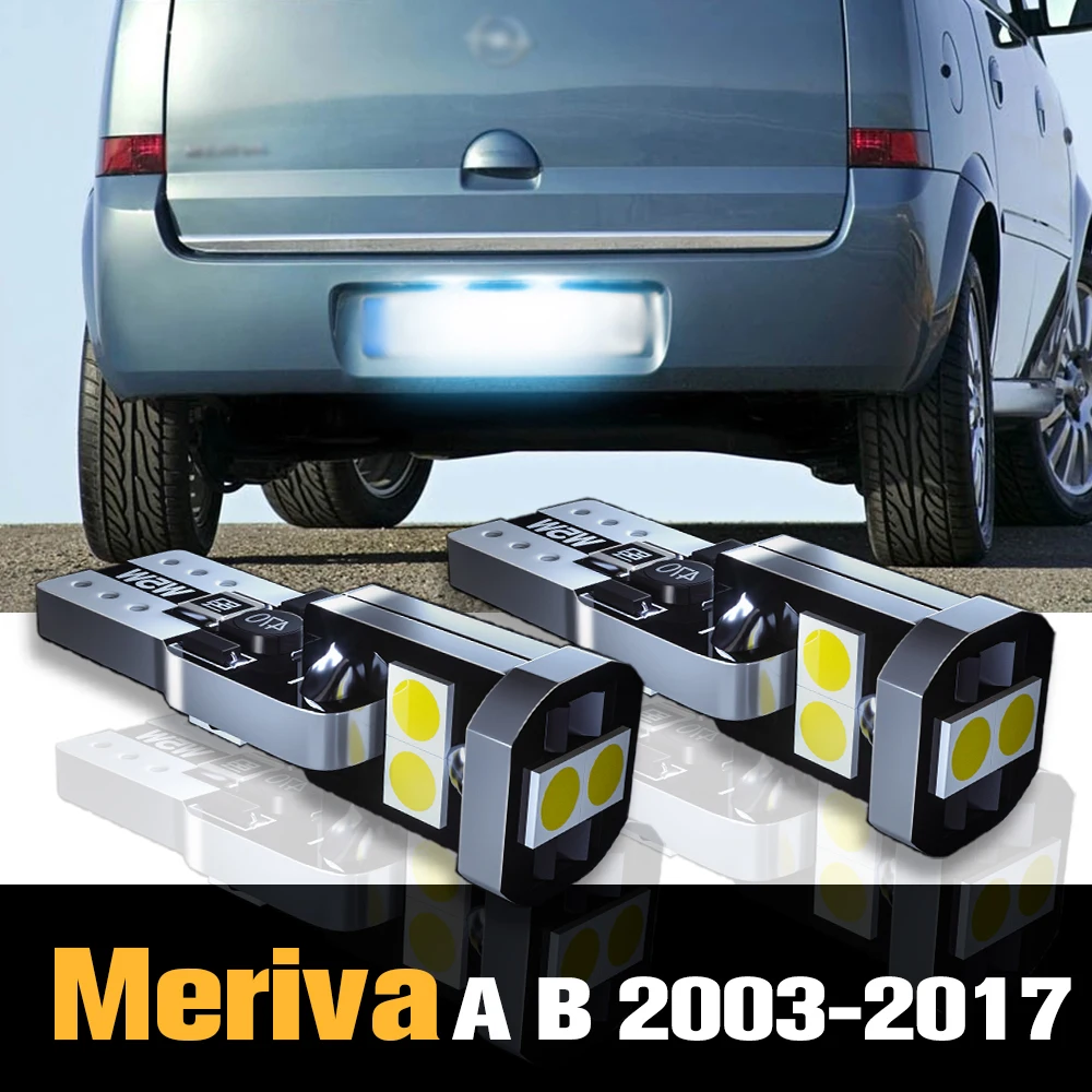 

2pcs Canbus LED License Plate Light Lamp Accessories For Opel Meriva A B 2003-2017 2008 2009 2010 2011 2012 2013 2014 2015 2016