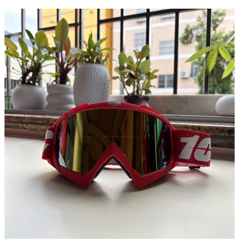 Snowmobile Motocross Goggles Debris‑Blocking PC Lens Comfort Foam Padding Helmet‑Compatible for All‑Terrain Riding