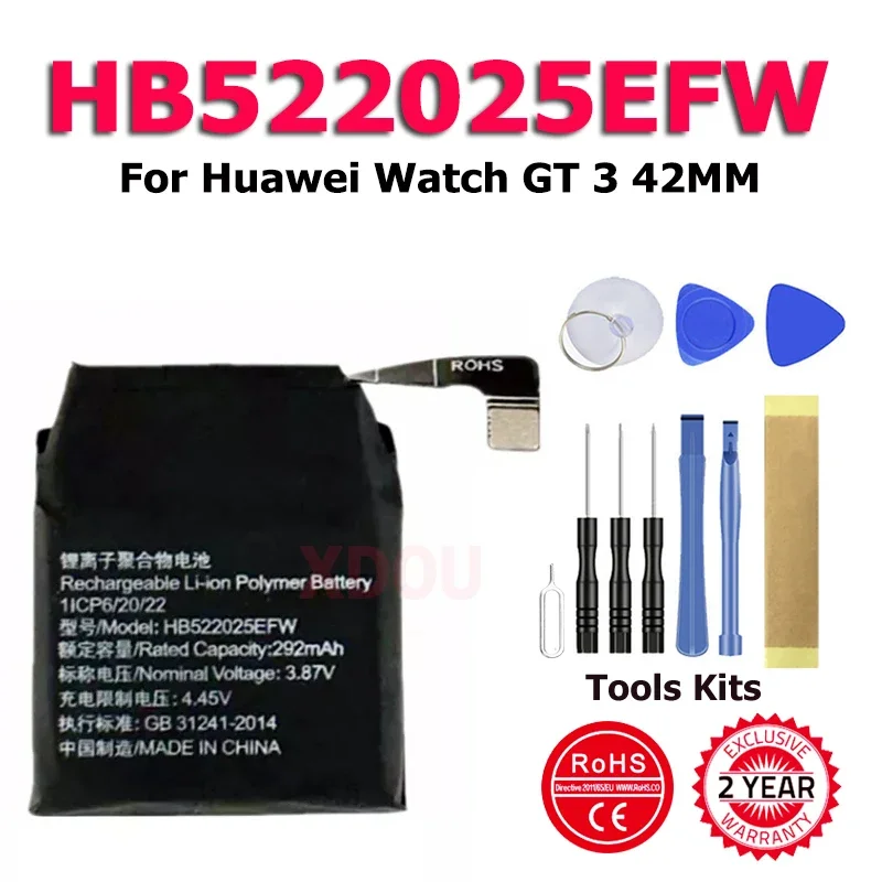 XDOU HB522025EFW HB351329ECW HB672836EEW  Battery For Huawei Watch Band Honor Glory Bracelet 3 5 GT3 GS 42MM Pro + Tooi