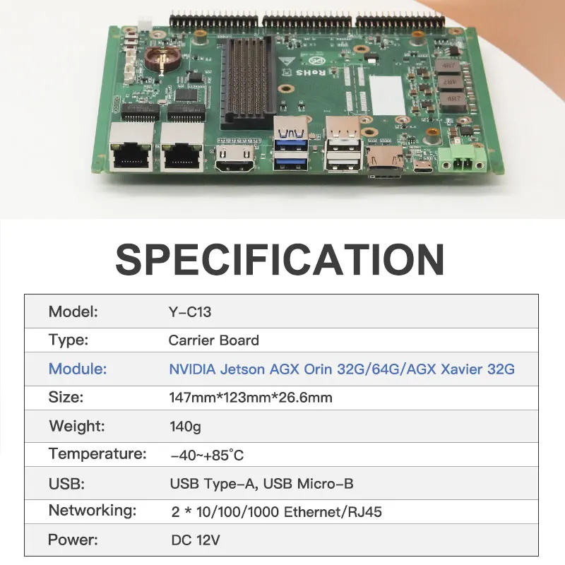 لوحة تطوير Jetson agx Aran agx xavier لوحة الناقل الصناعية Plink Y-C13 #5