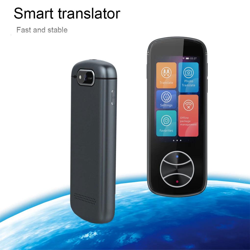 

V10 Smart Language Translator - Portable Voice Translation For Business Trip USB Charging Time Black