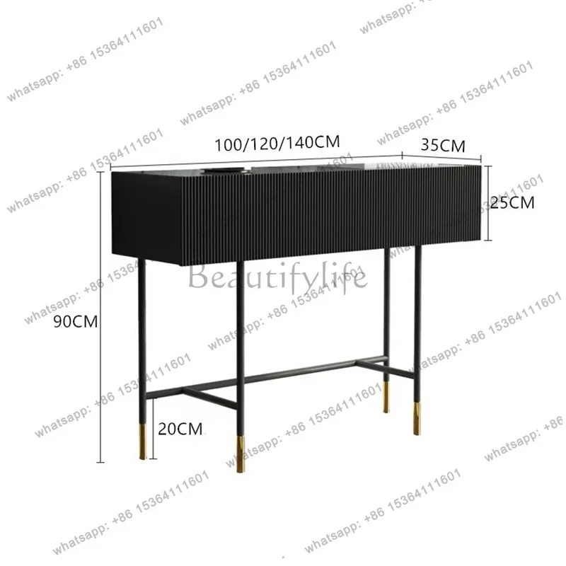 YJ Italian Luxury Console Tables Narrow Minimalist Multi-functional Living Room Console Tables Storage Modern Bureau Furniture H