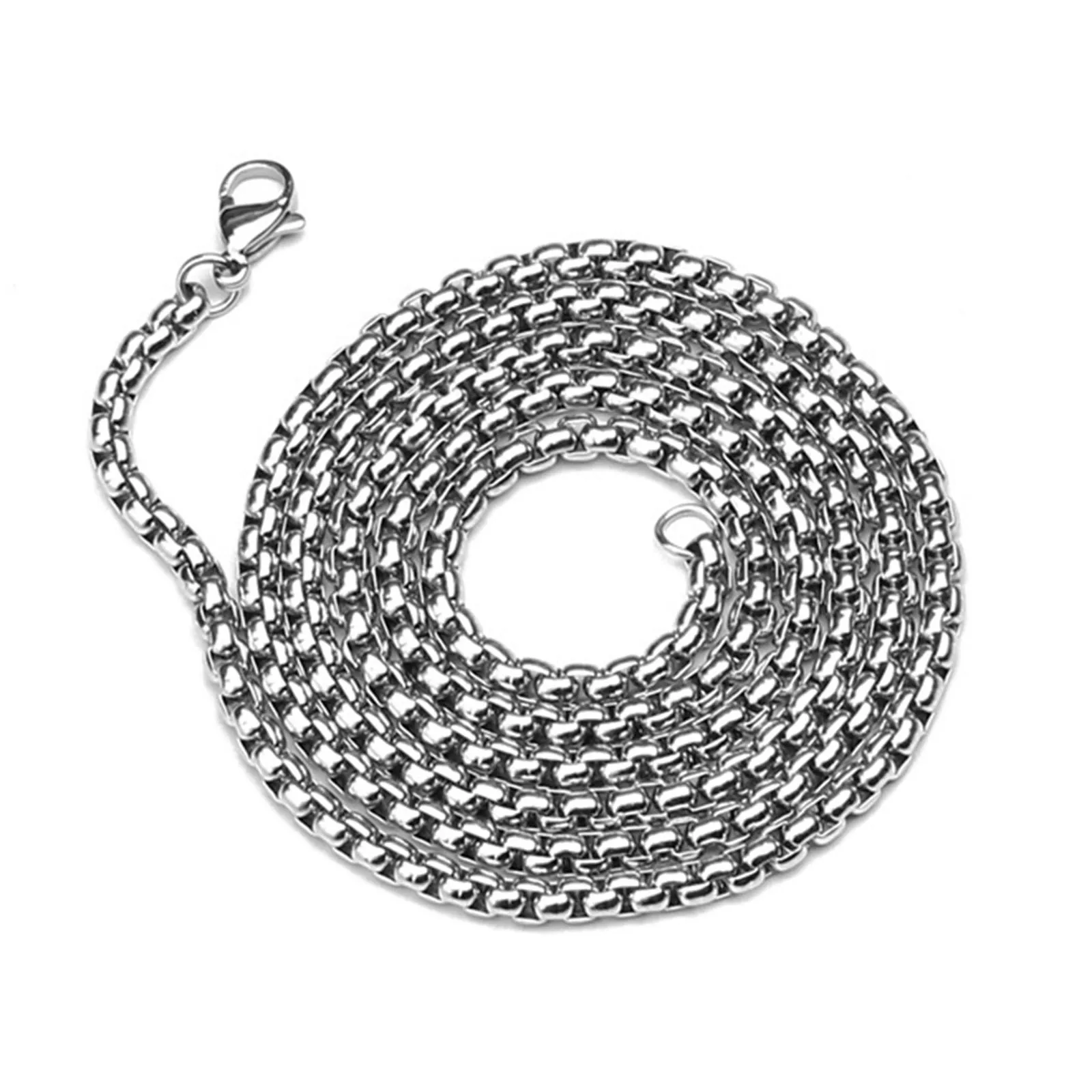 1PC 2/2.5/3mm Stainless Steel Box Chain Silver Color Necklace Chain For Diy Women Women Jewelry Making Findings 45-80cm Long