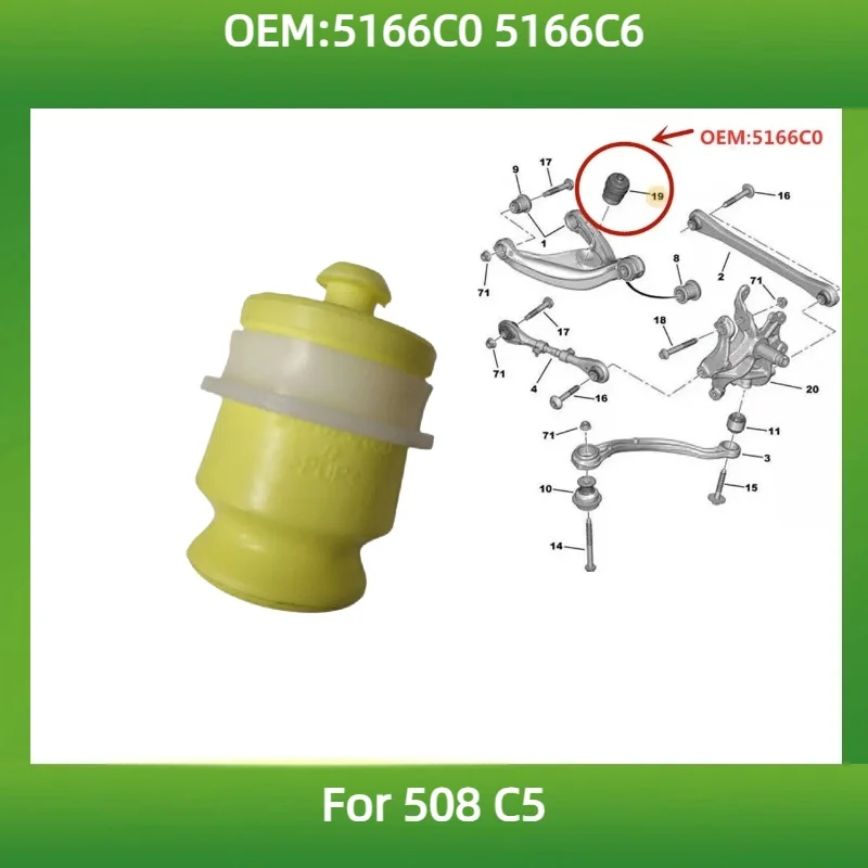 5166C0 5166C6 apto para Peugeot 508 para Citroen C5 bloque amortiguador de eje trasero amortiguador trasero almohadilla amortiguadora elástica