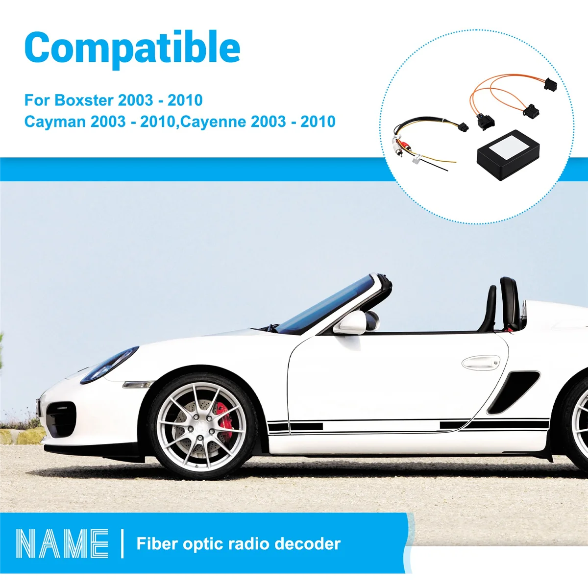 

T48C_Car Stereo MOST Fiber Optical Radio Decoder Amplifier Adapter Box for Porsche Cayman 911 Benz ML/GL/SLK