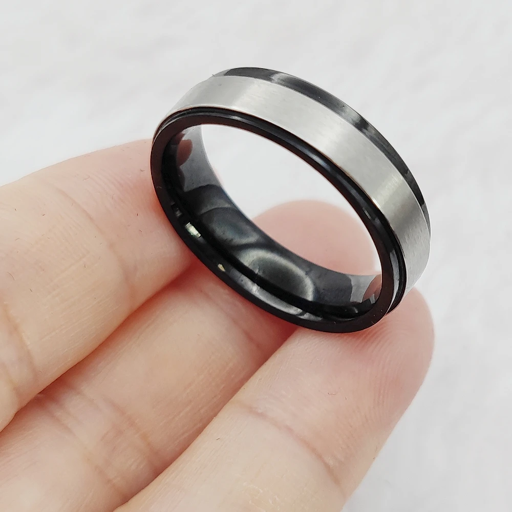 High Quality Guarantee Unique Black Promise Wedding Rings Fashion Jewelry Designer Anniversary Engagement Ring For Men