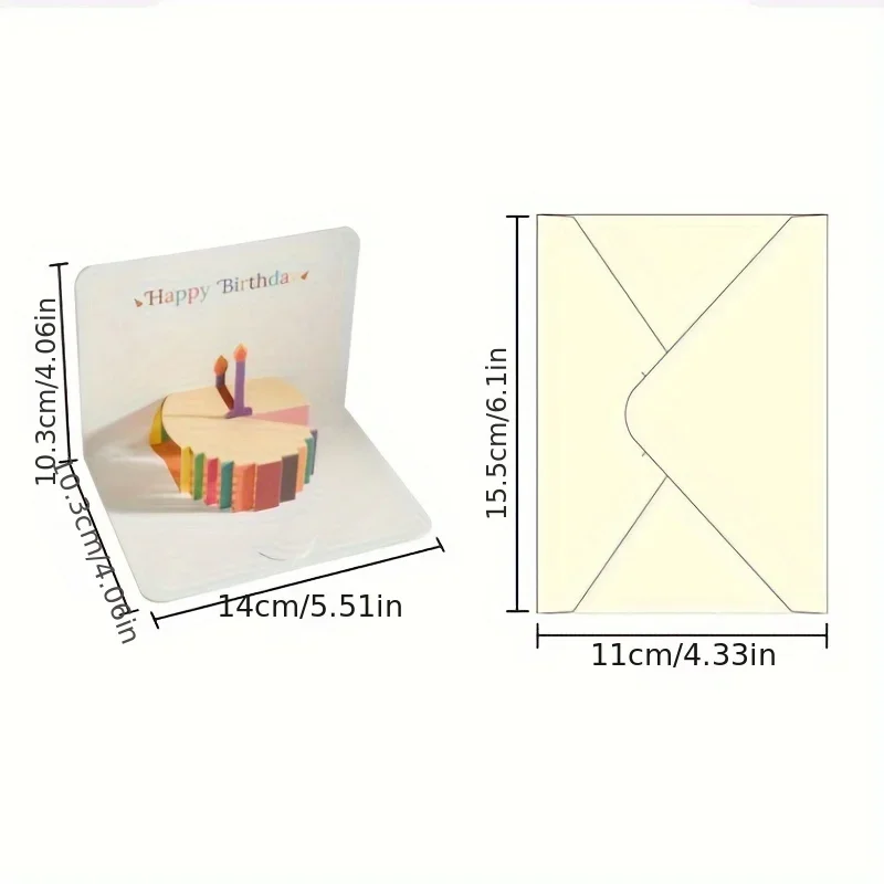 3D Pop-Up Birthday Card with Envelope Birthday Greeting Cards Perfect Party Supplies Great Gift to Family Friends Lovers