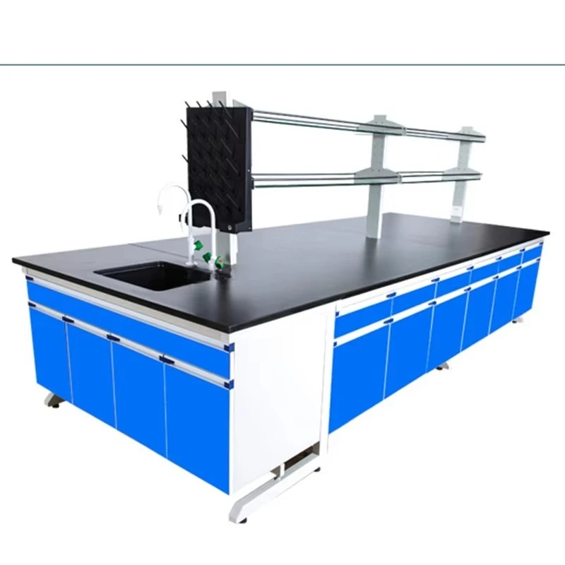 Medical Laboratory Furniture Island Table Electronic Biology Island Work Bench with Sink - view 3