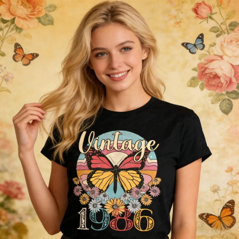Vintage 1986 Limited Edition 40. Geburtstagsgeschenk für Paare T-Shirt Tops 40 Jahre alt Retro Herren Damen Sommer T-Shirt Damenbekleidung
