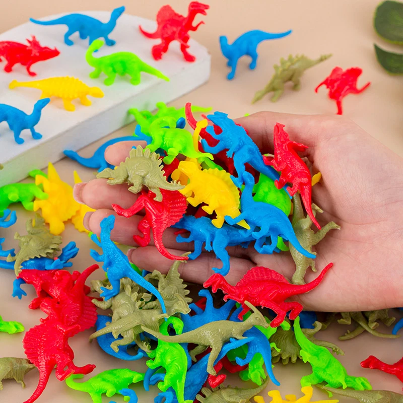 50 Stück bunte Mini kleine Dschungel Dinosaurier PVC-Modell für Kinder Junge Geburtstags feier begünstigt Pinata Füllstoffe Goody Bag Schule Belohnungen