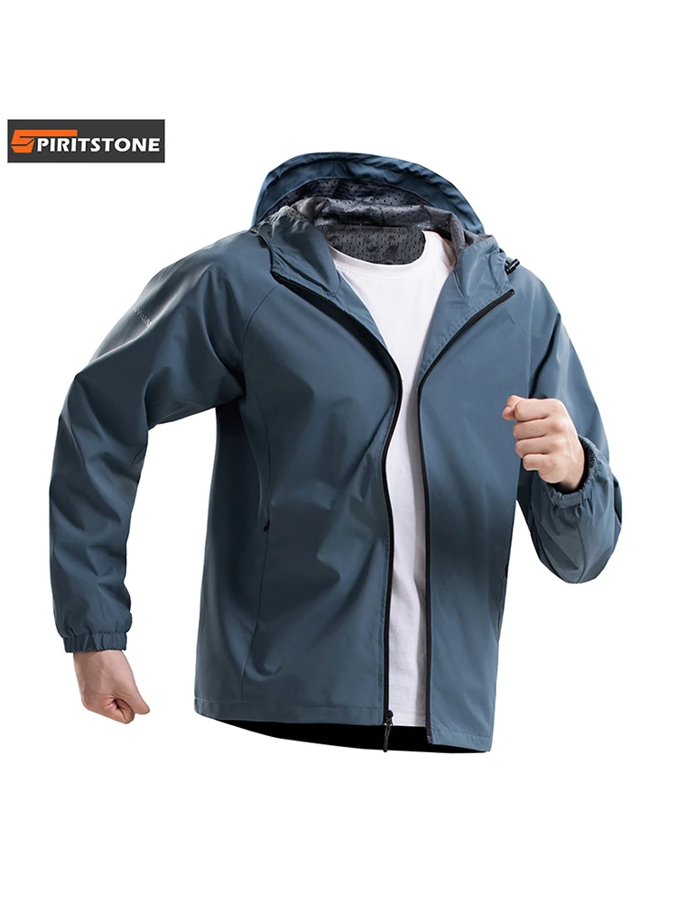 

Men's Sport Jaet Windproof Qui Dry Outdoor Cycling Coat Autumn Run Suit Waterproof Training Top Zipper Design Stand Fit