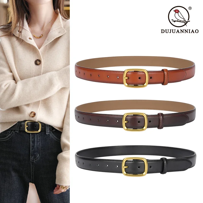 

2023 New Two-layers Leather Belts Women Needle Buckle Waistbelt Casual Versatile Vintage Jeans Waistband Fashion Pants Waistbelt