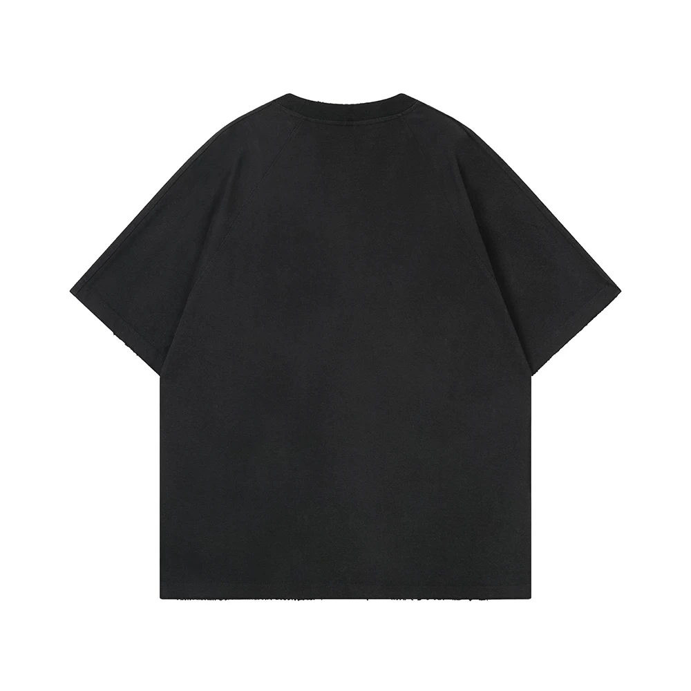 Patchwork Retro Oversized T-shirt 2026 Summer Trend Y2k Ripped Vintage T Shirt Hip Hop Men Clothing Short Sleeve Tee Street Tops