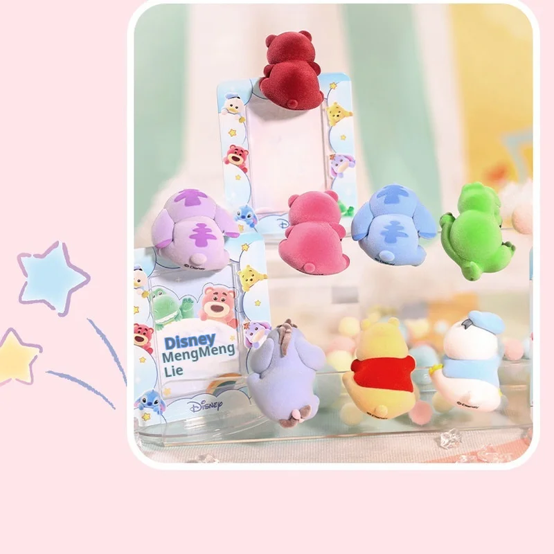 Figuras de caja ciega de fiesta bonita de oso fresa de Disney Stitch con múltiples personajes adorables regalos sorpresa de cumpleaños creativos