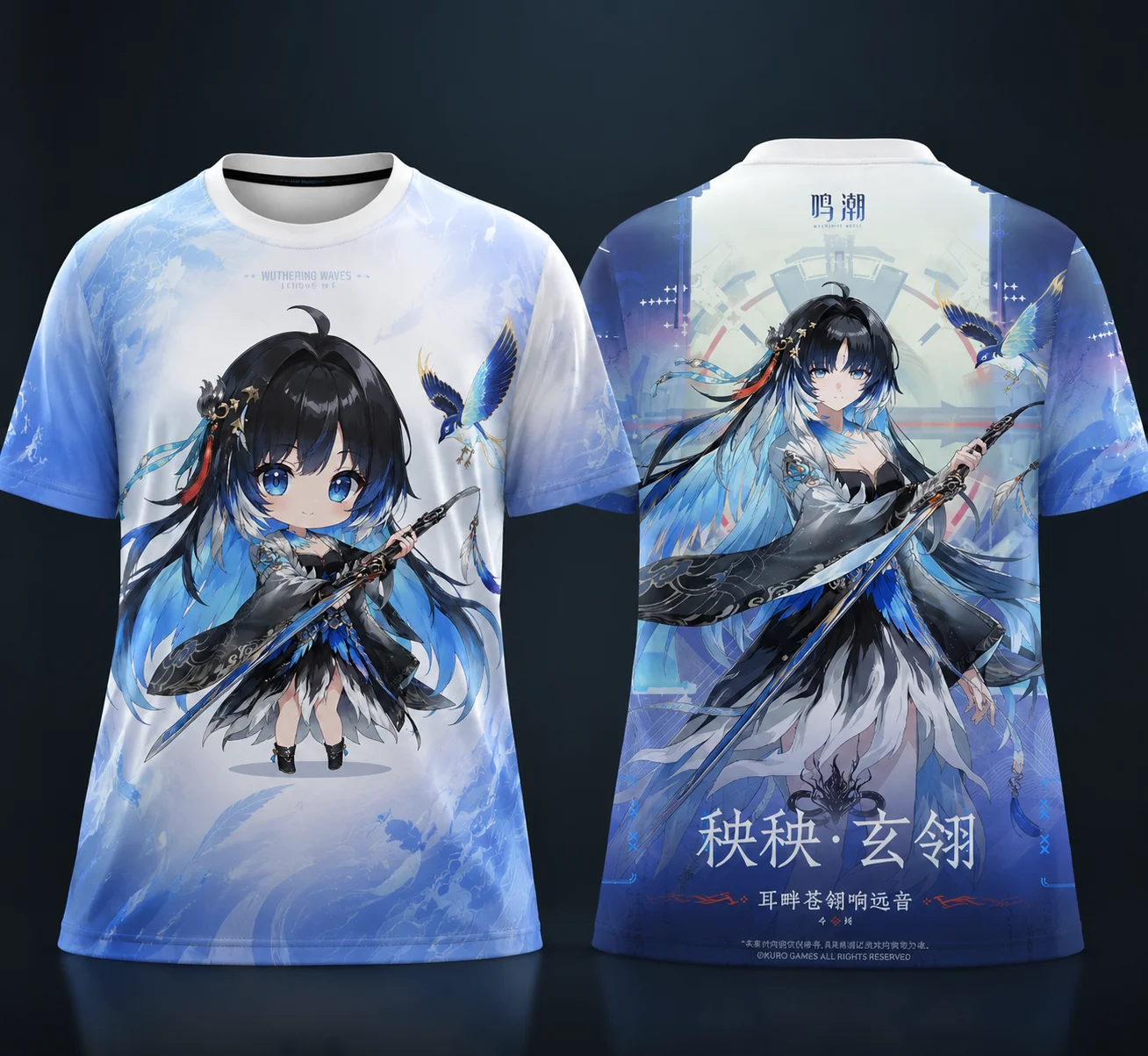 Anime Wuthering Waves Carlotta 3D Print T‑Shirts Y2K Cosplay Streetwear 100% Polyester Short Sleeve Game Tops for Men Women