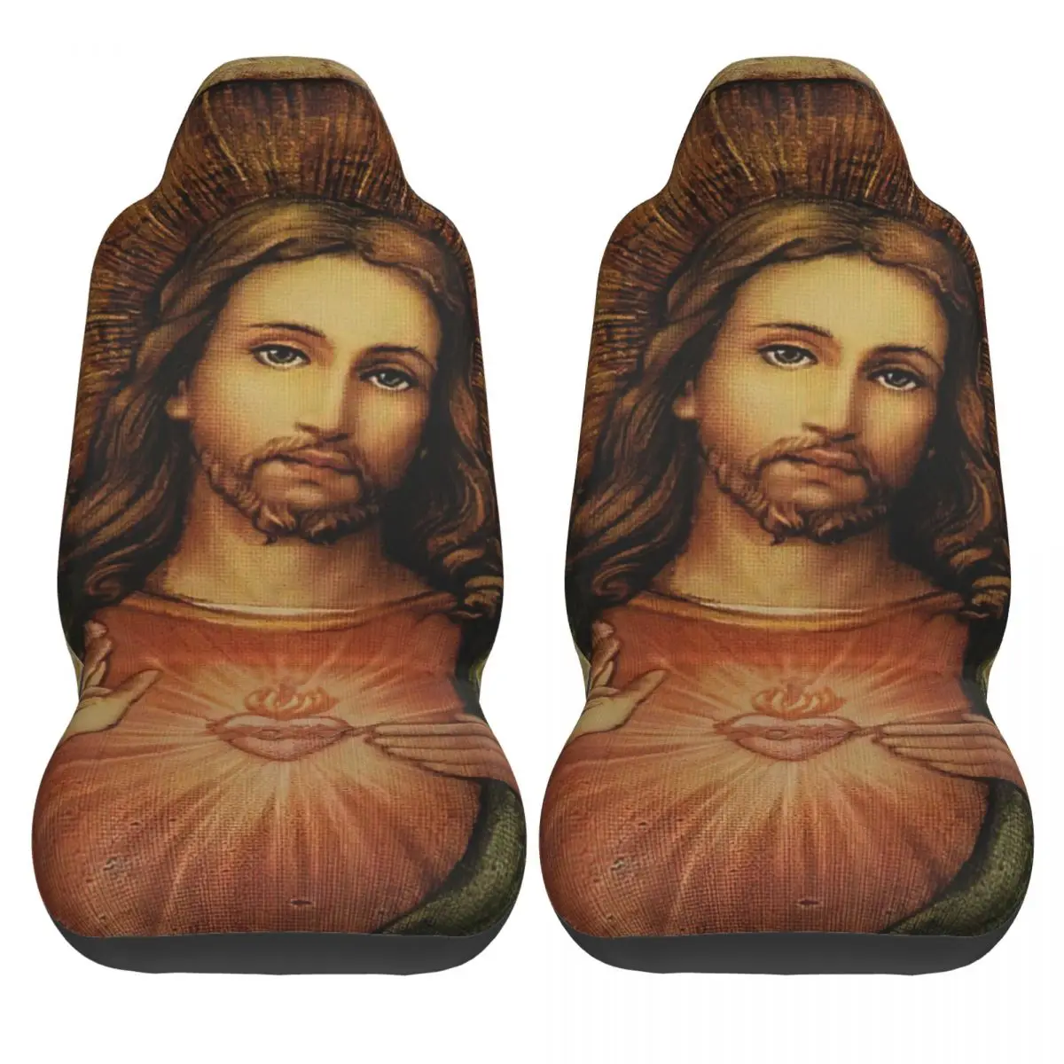 Sacred Heart Of Jesus Religious Christian Religion Easter Car Seat Cover Custom Printing Universal Front Cushion Set