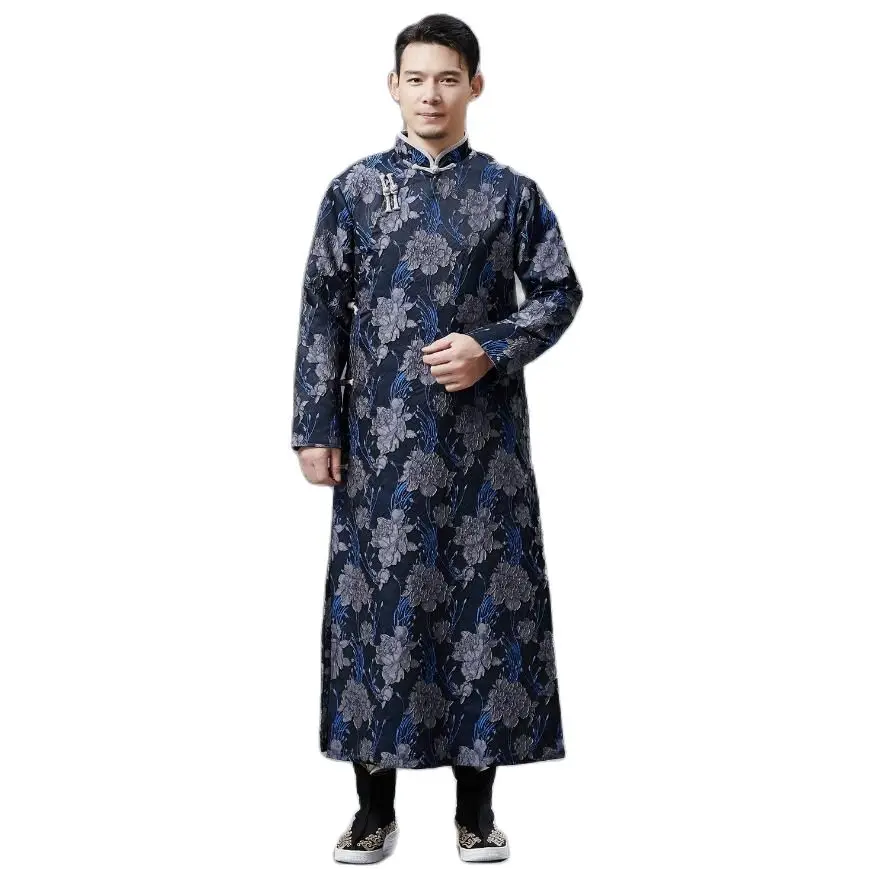 

Oriental Ethnic Clothing Chinese Traditional Tang Suit Hanfu Vintage Qipao Gown Stand collar Vestido Male Robe