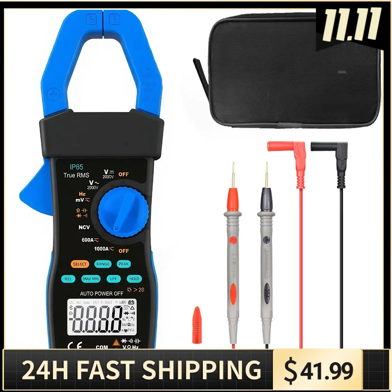 

Photovoltaic PV Digital Clamp Meter 1000A/2000V - 6000 Counts TRMS LPF Multimeter, NCV AC/DC Current Voltage Resistance Capacity