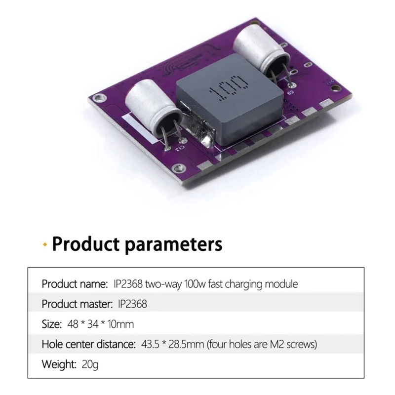 A51I IP2368 Modulo di ricarica rapida bidirezionale da 100 W Interfaccia buck-boost tipo C Scheda di ricarica rapida per batteria al litio 4S