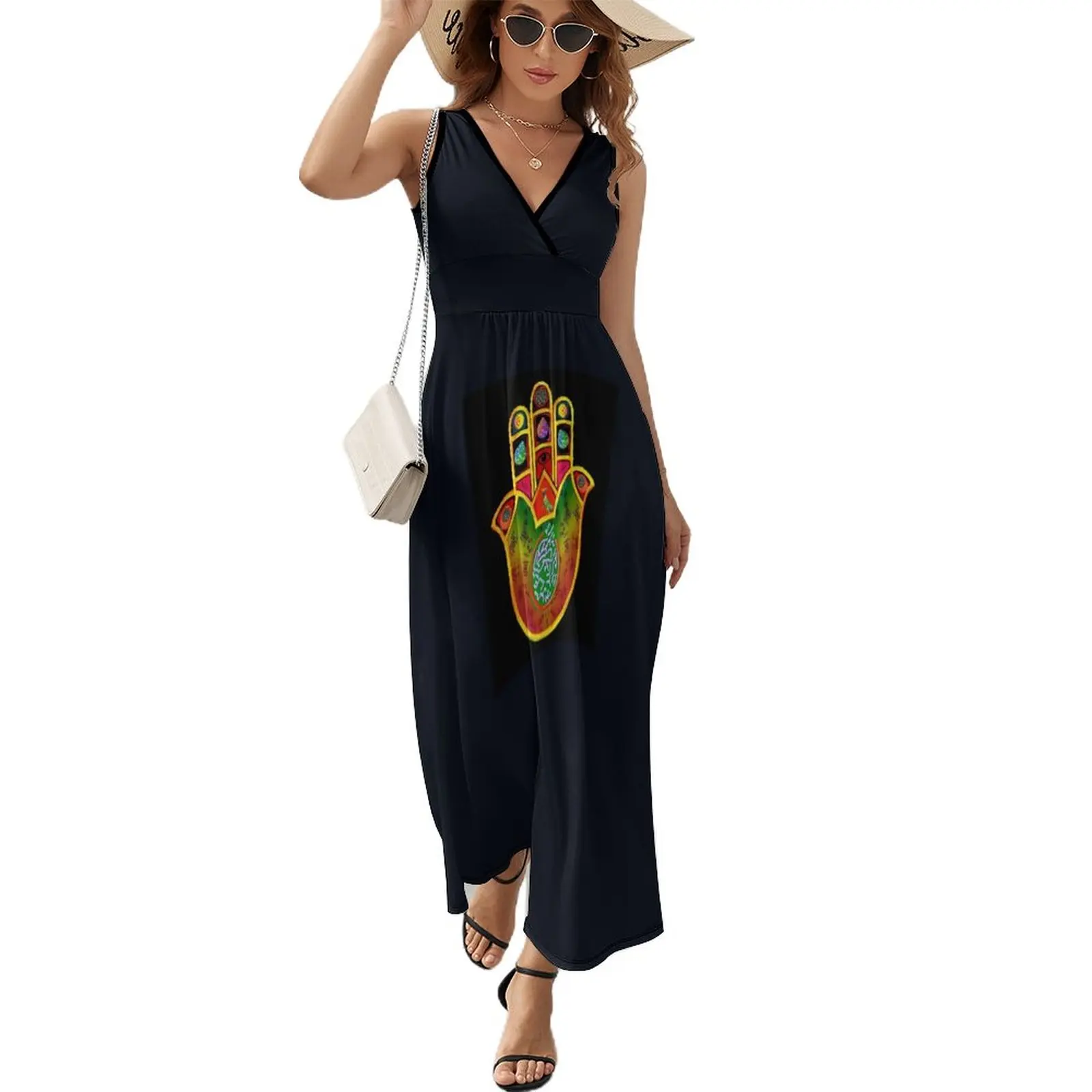 

Mah Jongg Hamsa Dress Sleeveless Dress women's dresses luxury bandage dress Evening dresses