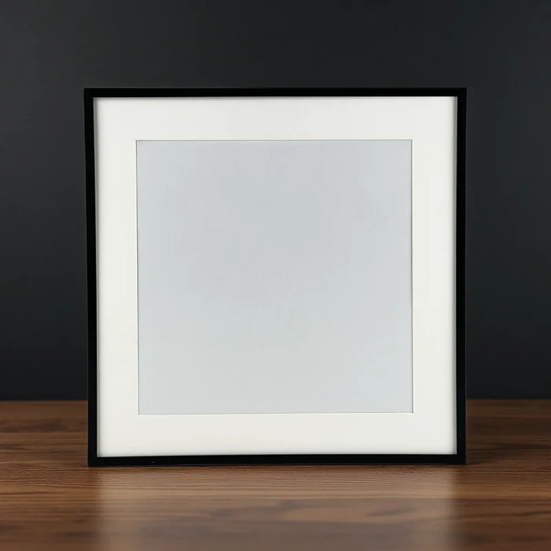 Black Square Photo Frame Wall Hanging Narrow Picture Frame Mounted White Cardboard Frame Photocard Holder Home Decorations